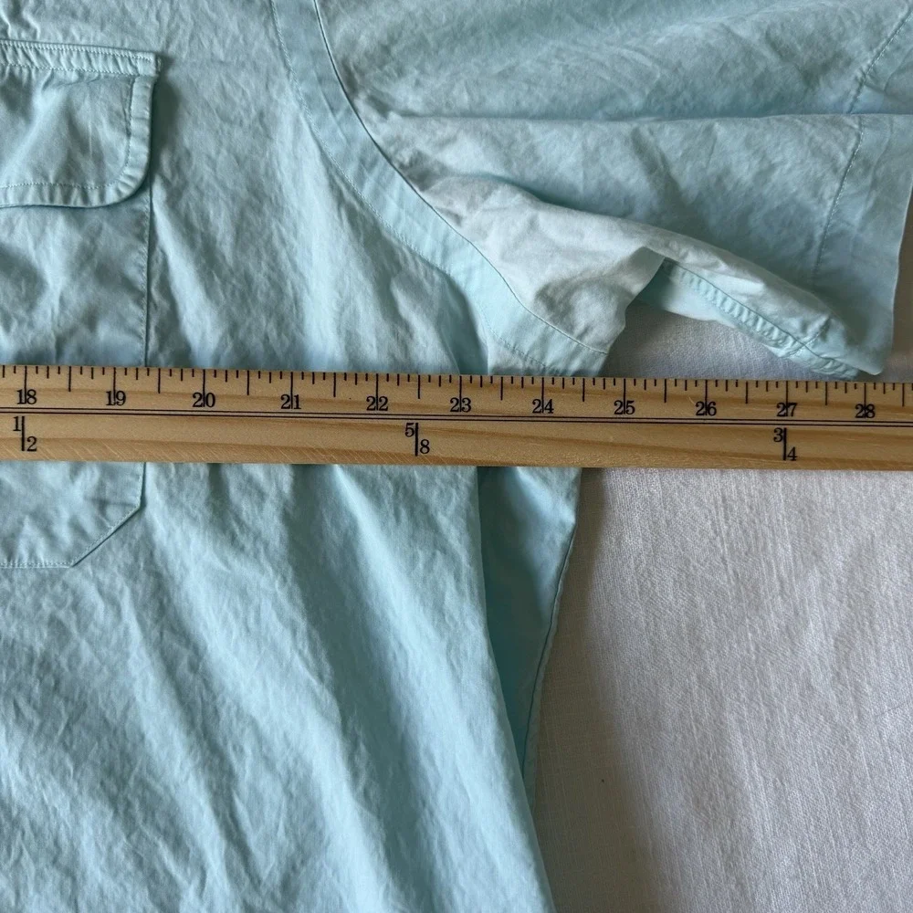 90's Polo Ralph Lauren Short Sleeve Deck Shirt XXL Faded Teal Double Pocket‎ RL